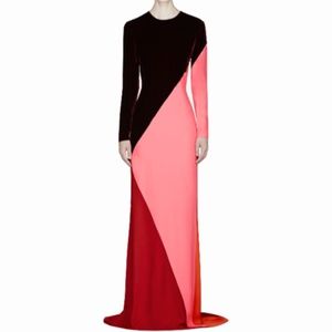 STELLA MCCARTNEY colorblocked velvet silk gown